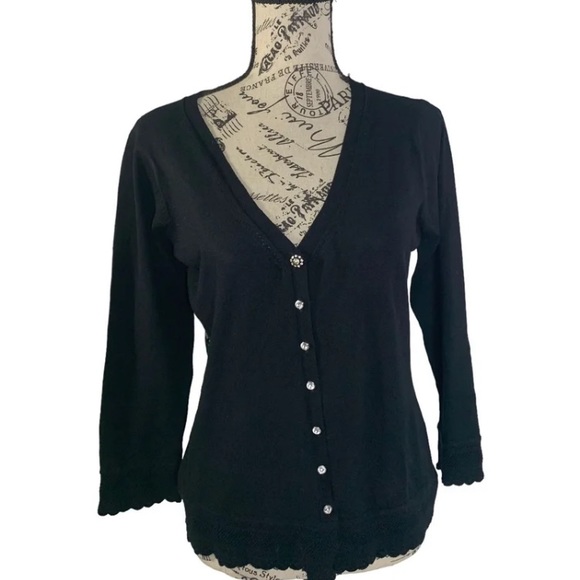 NWT Harve’ Bernard sheer black blouse Women’s size medium - Picture 8 of 8
